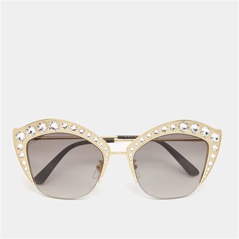 gucci crystal embellished cat eye sunglasses|cat eye Gucci sunglasses women's.